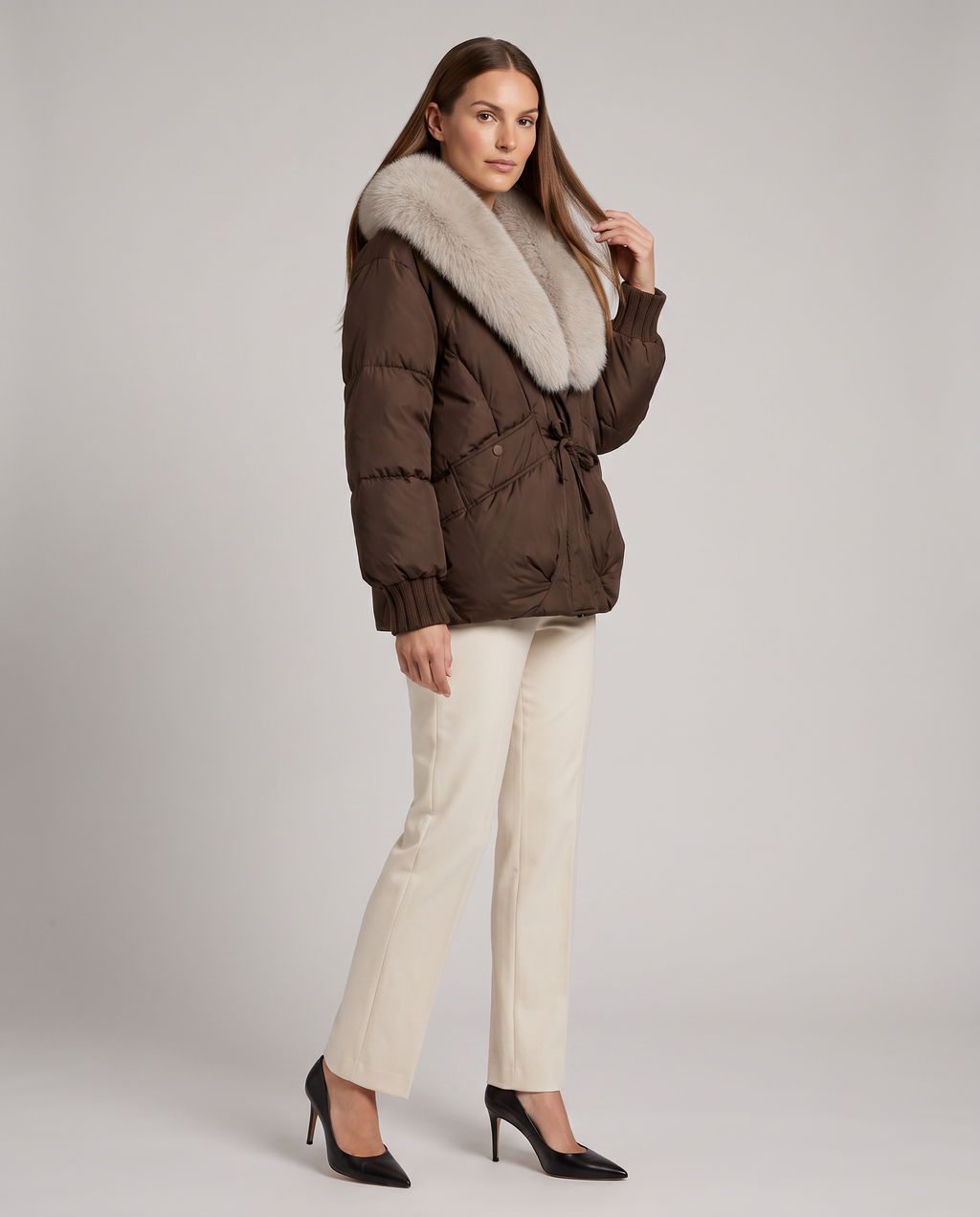 Isabella | Refined Short Puffer Fur Coats for Women
