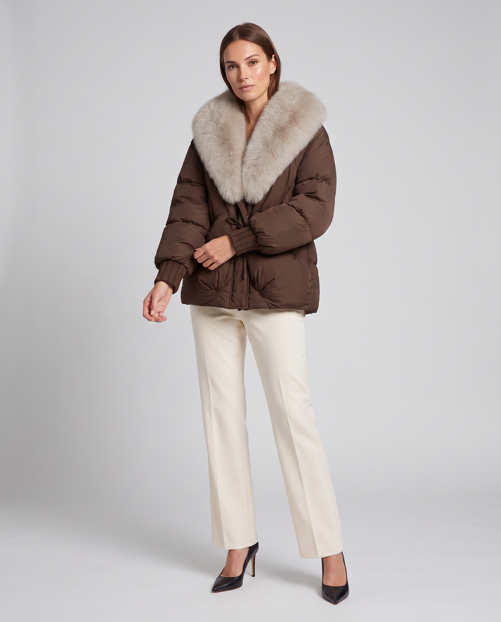 Isabella | Refined Short Puffer Fur Coats for Women