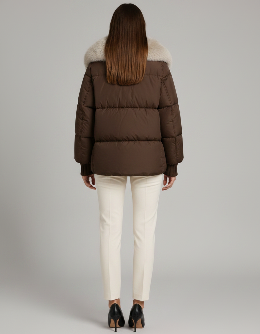 Isabella | Refined Short Puffer Fur Coats for Women