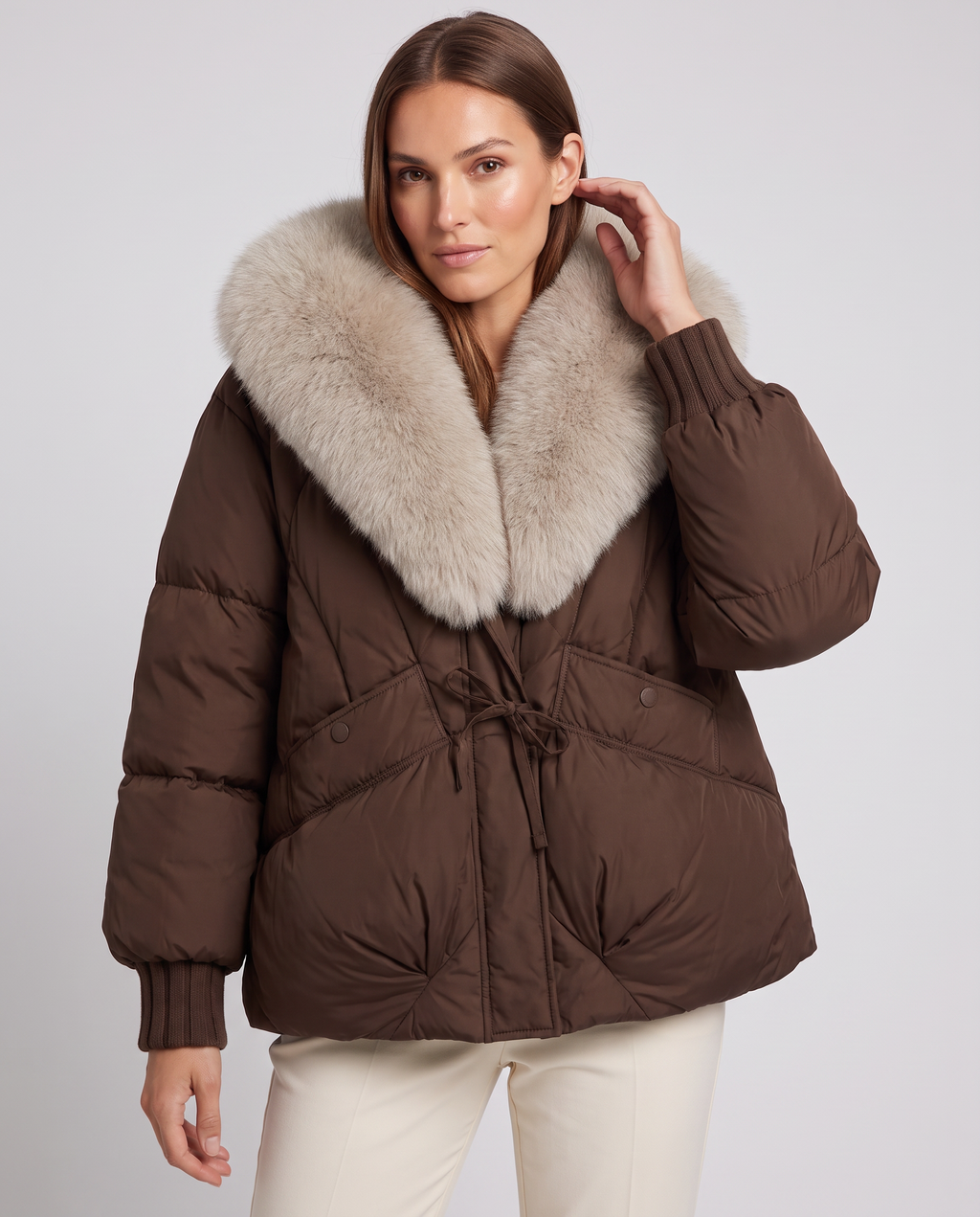 Isabella | Refined Short Puffer Fur Coats for Women