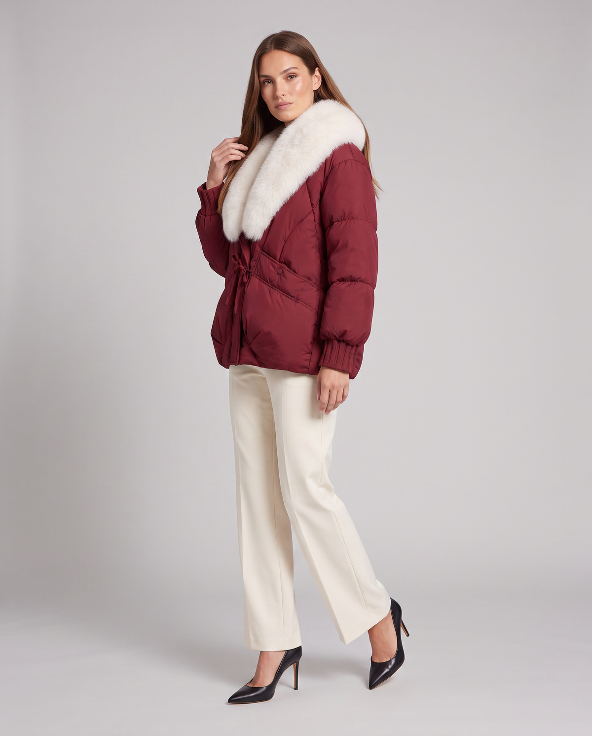 Isabella | Refined Short Puffer Fur Coats for Women