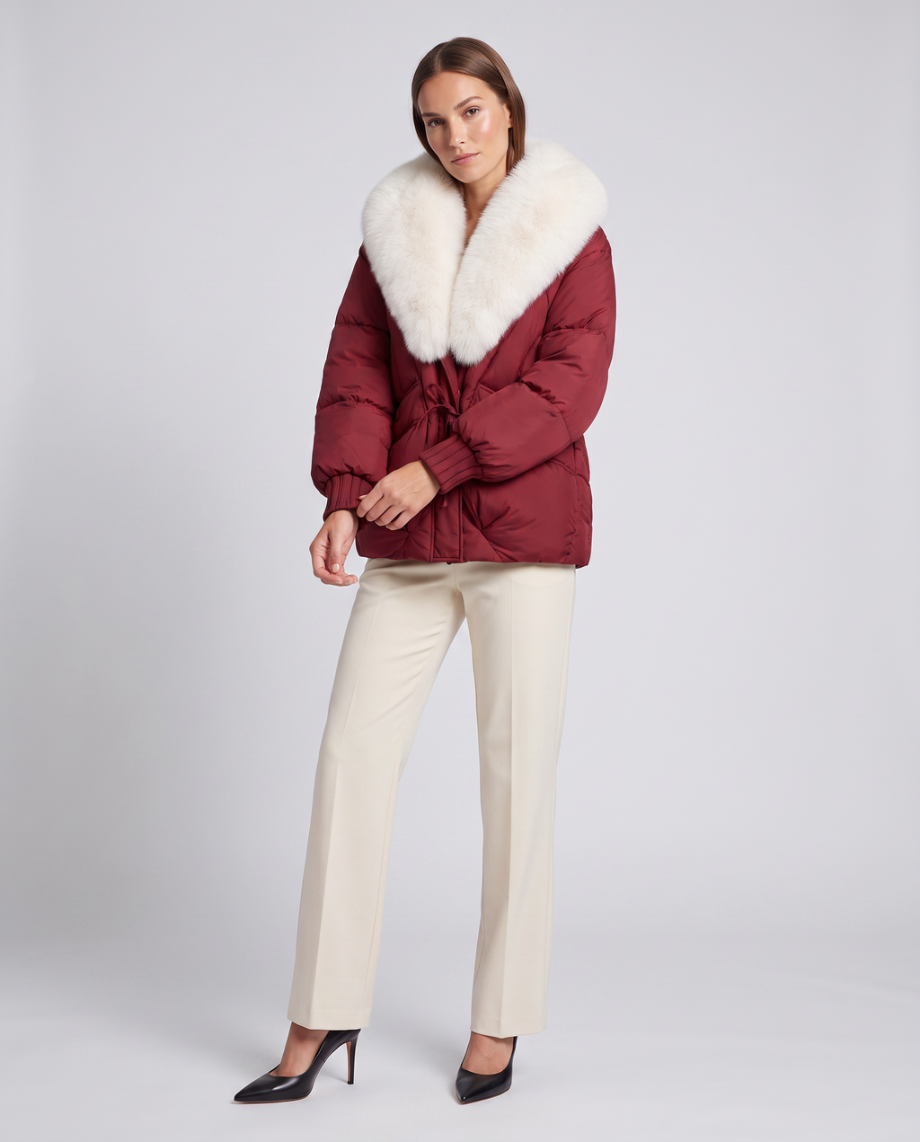 Isabella | Refined Short Puffer Fur Coats for Women