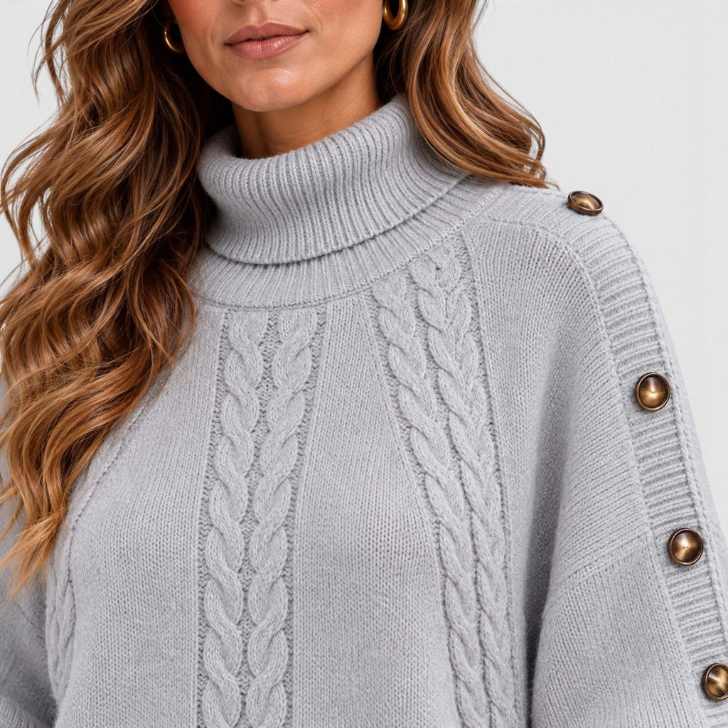 Isabelle | Cable Roll Neck Womens Knit Jumper