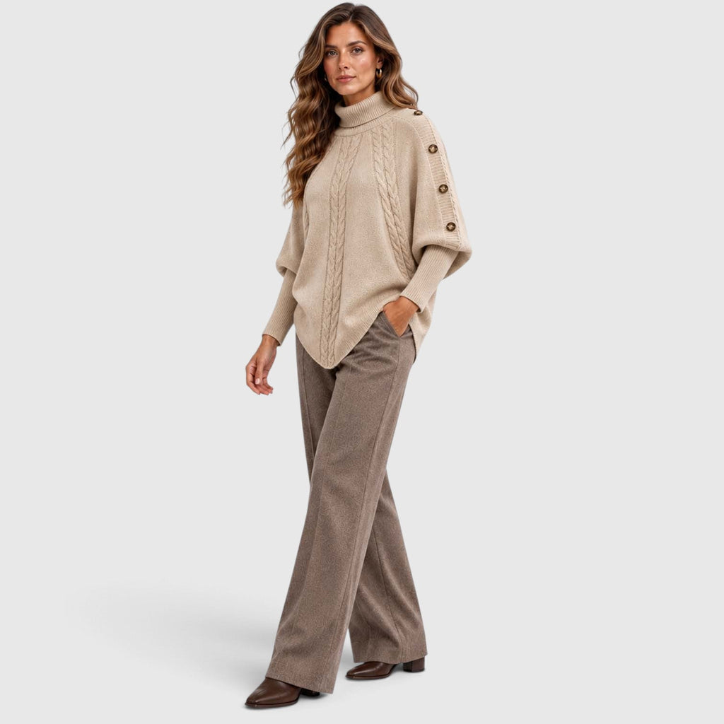 Isabelle | Cable Roll Neck Womens Knit Jumper