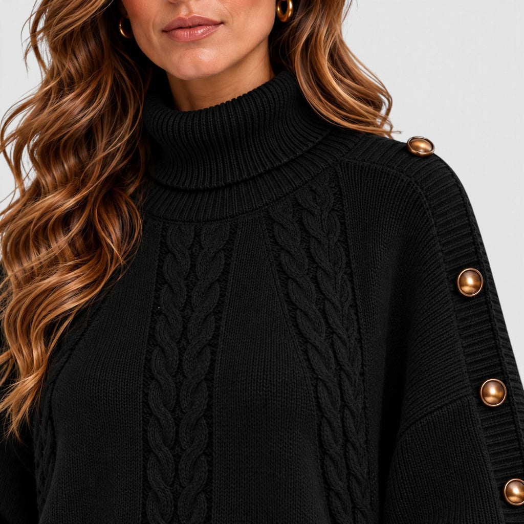 Isabelle | Cable Roll Neck Womens Knit Jumper
