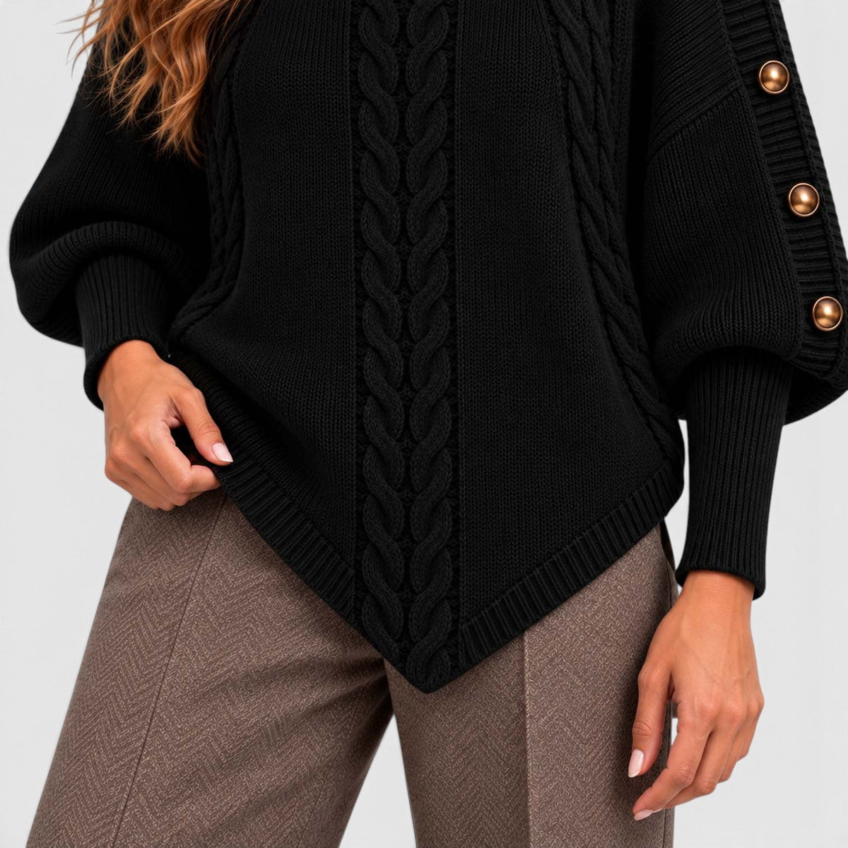 Isabelle | Cable Roll Neck Womens Knit Jumper
