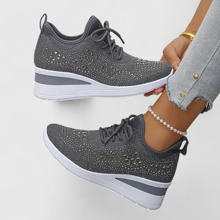 Isabelle | Elegant Rhinestone Wedge Orthopedic Shoes