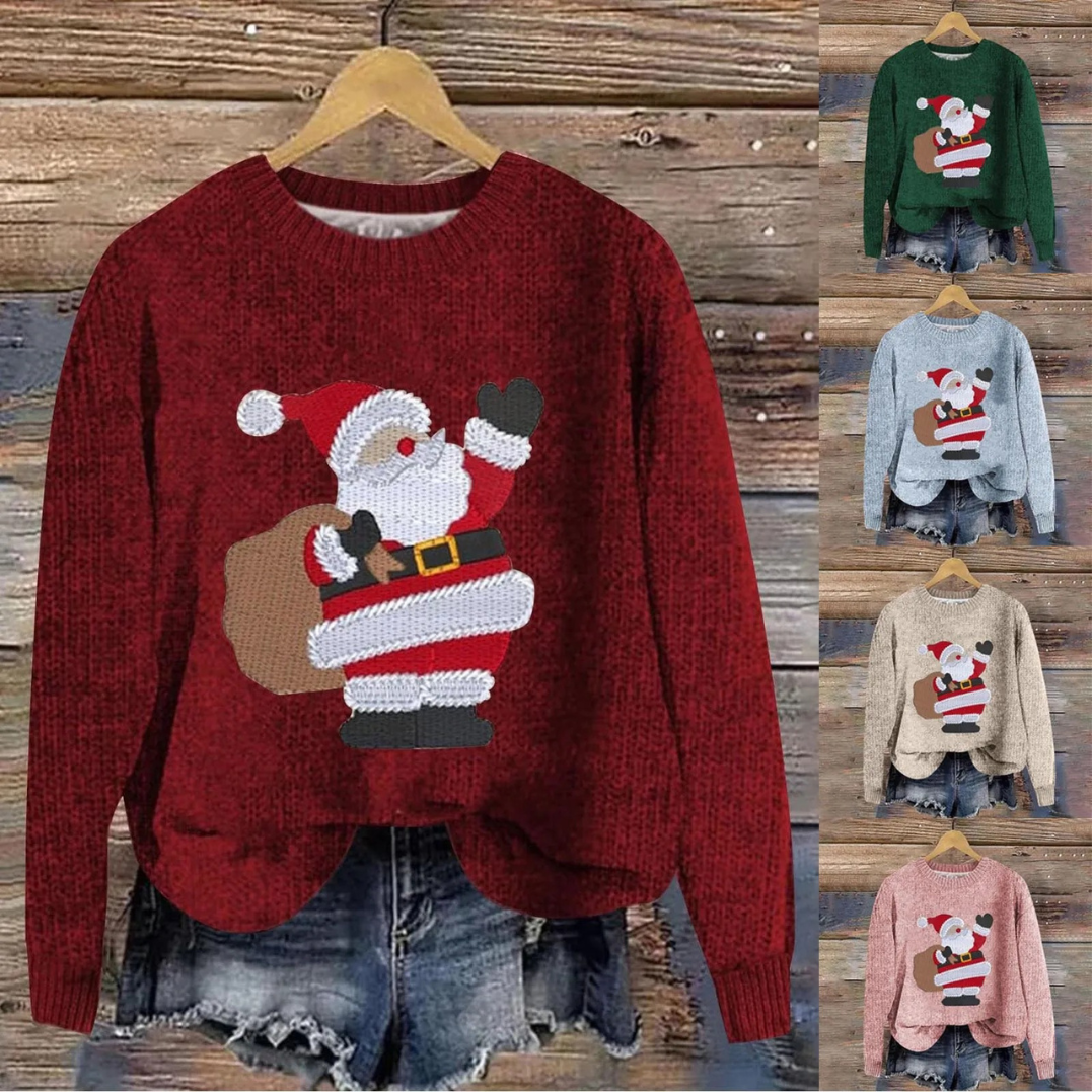 Isabelle | Relaxed Santa Crew Neck Ladies Xmas Jumpers