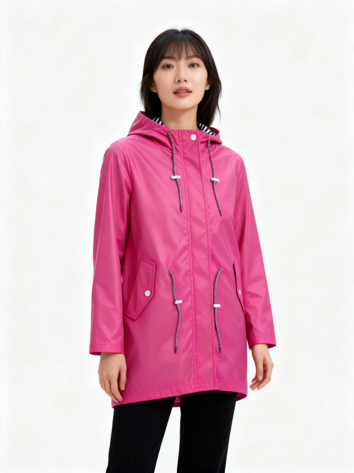 Isabelle | Stylish Hooded Waterproof Jacket with Drawstring Detail