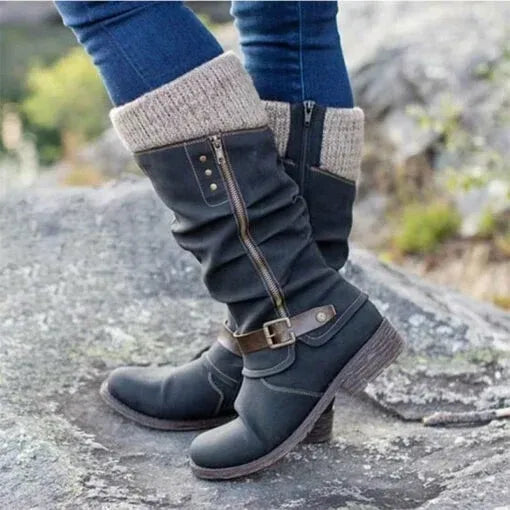 Isla | Cosy Knit-Cuff Knee-High Snow Boots