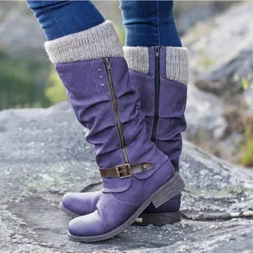 Isla | Cosy Knit-Cuff Knee-High Snow Boots