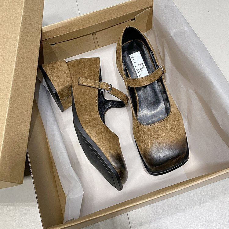 Isla | Sophisticated Block Heel Mary Jane Shoes with Buckle Strap