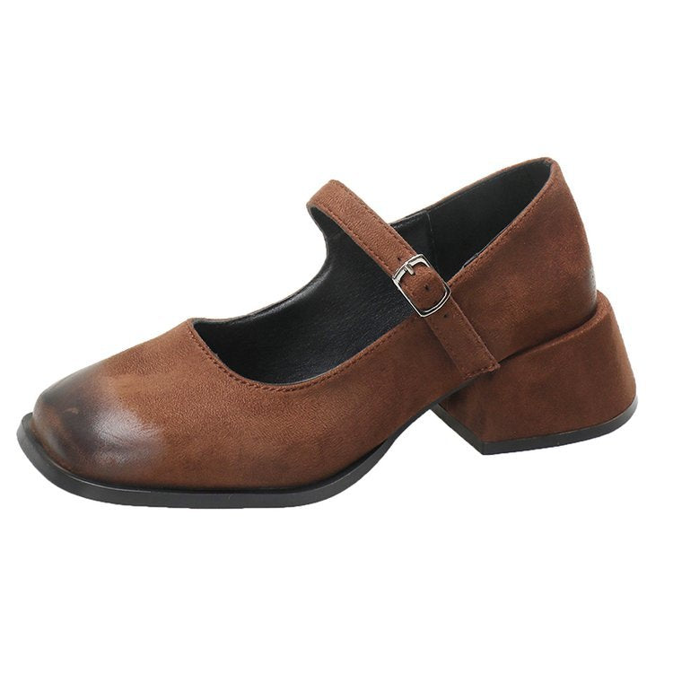 Isla | Sophisticated Block Heel Mary Jane Shoes with Buckle Strap