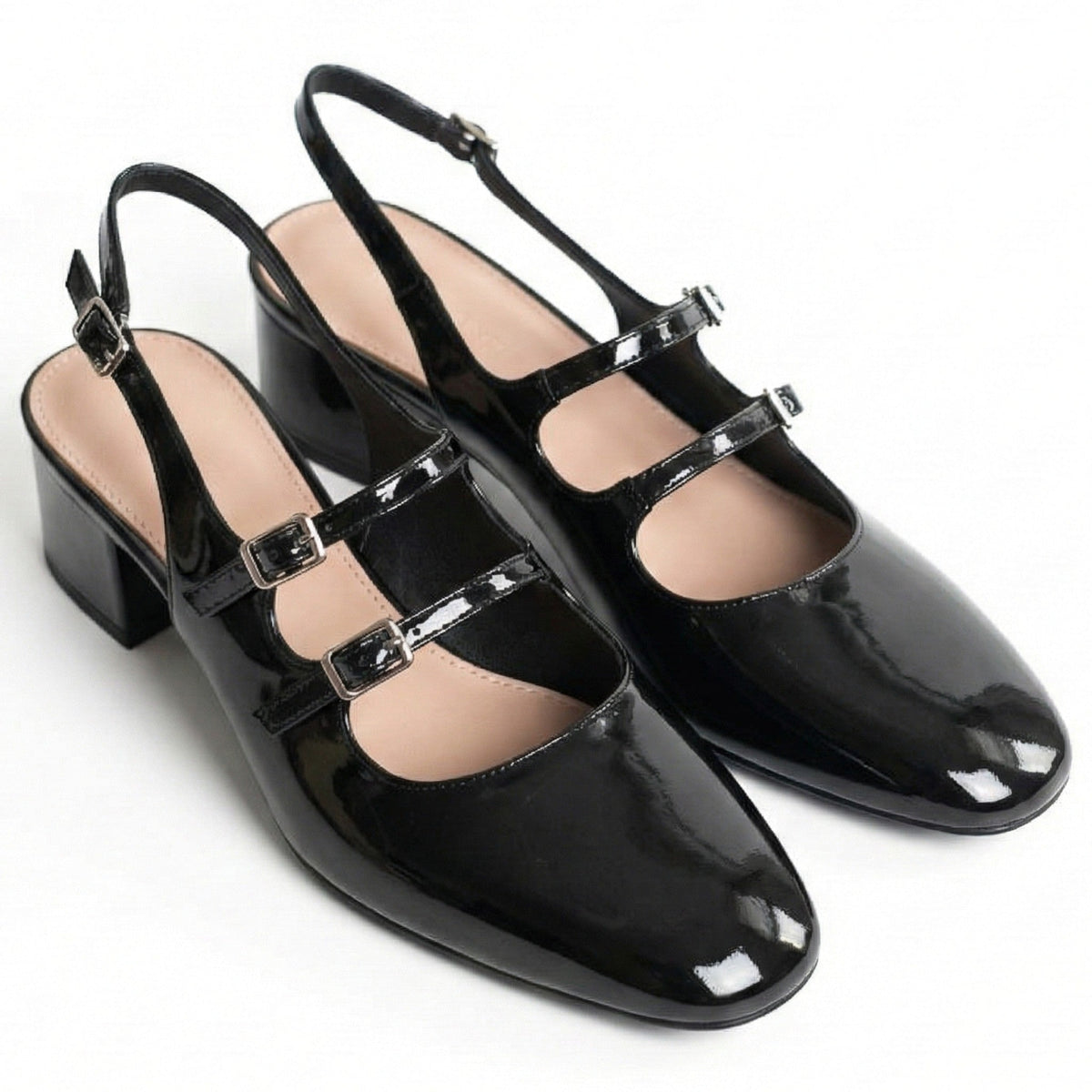 Ivy | Graceful Double Strap Mary Jane Square Toe Block Heels