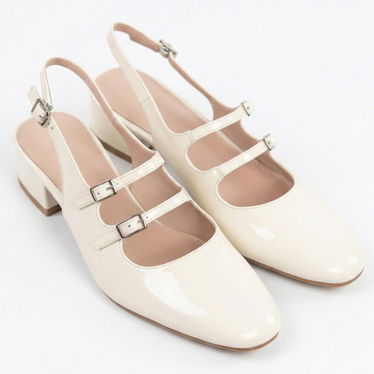 Ivy | Graceful Double Strap Mary Jane Square Toe Block Heels