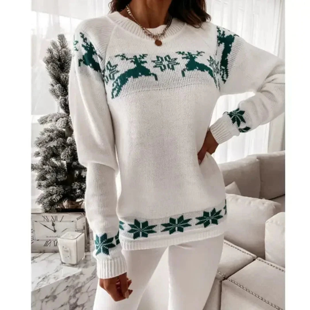 Ivy | Reindeer Crew Neck Ladies Xmas Jumpers