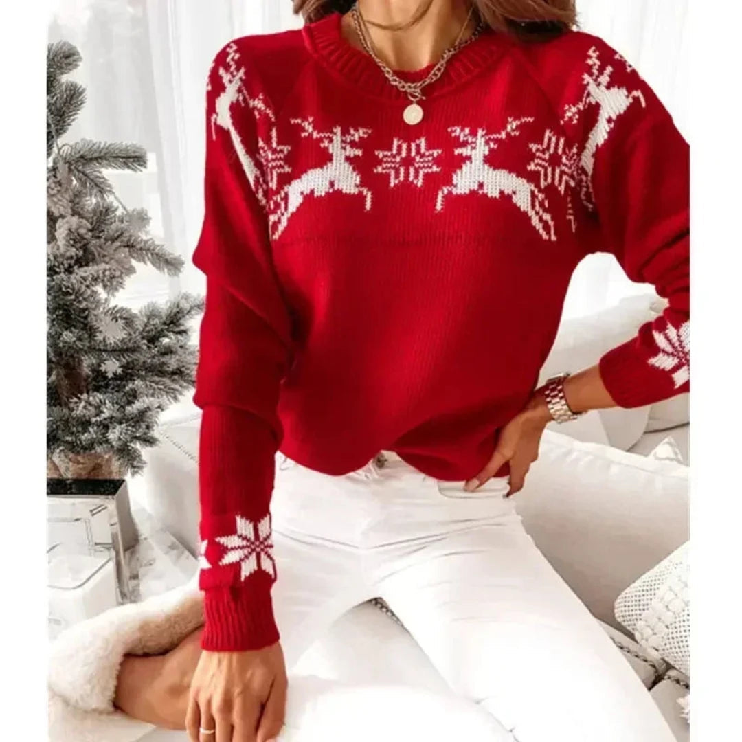 Ivy | Reindeer Crew Neck Ladies Xmas Jumpers