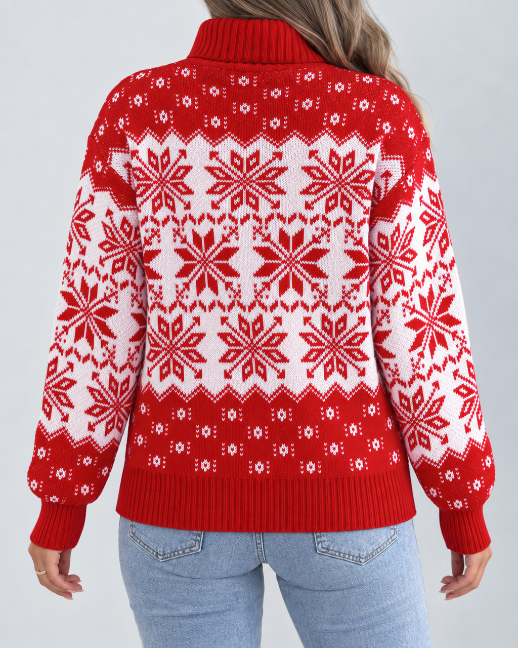 Ivy | Snowflake Roll Neck Christmas Jumper for Women