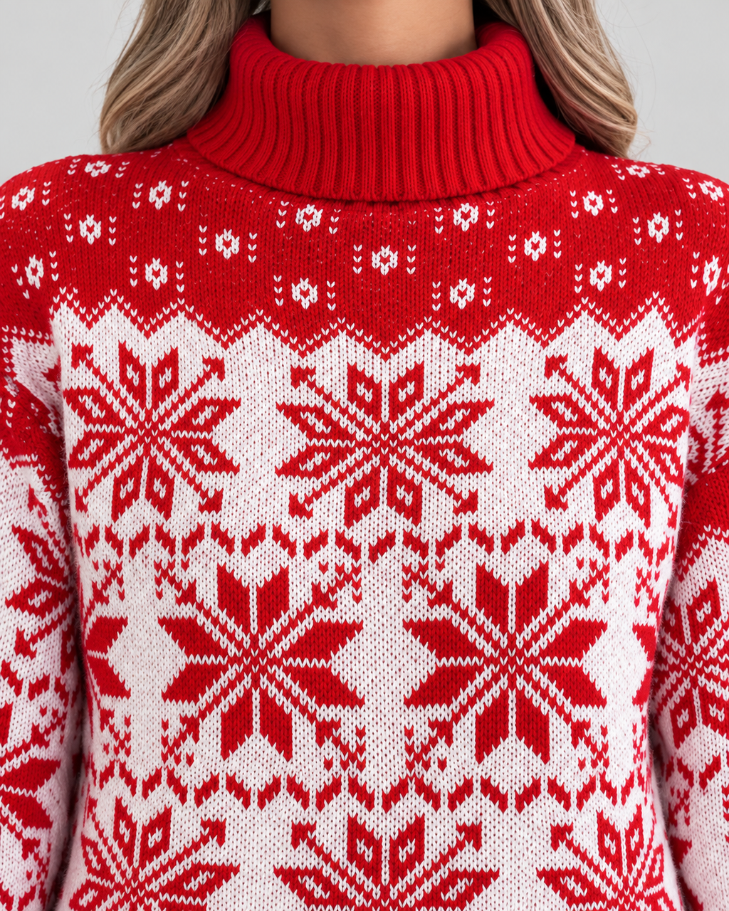 Ivy | Snowflake Roll Neck Christmas Jumper for Women