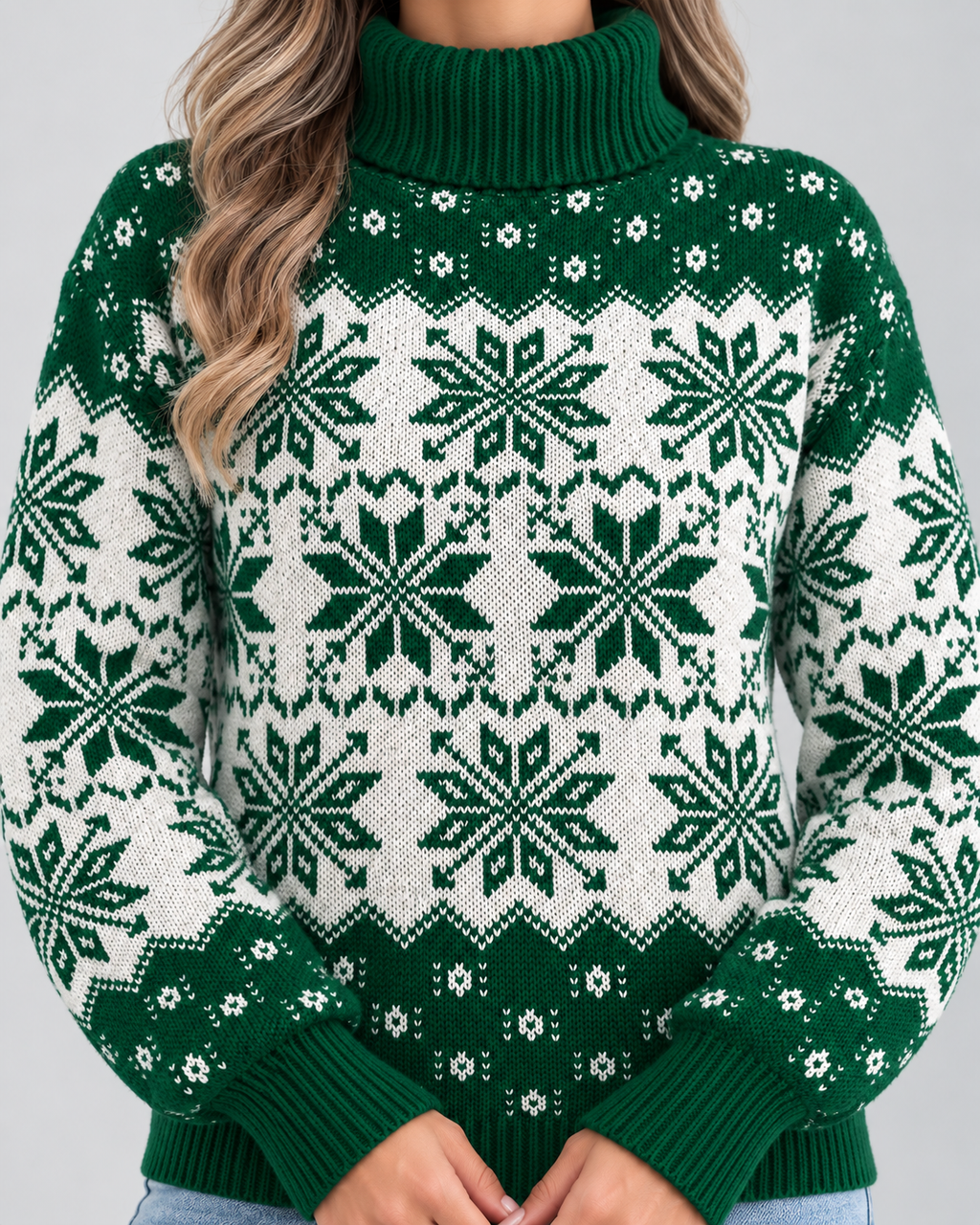Ivy | Snowflake Roll Neck Christmas Jumper for Women