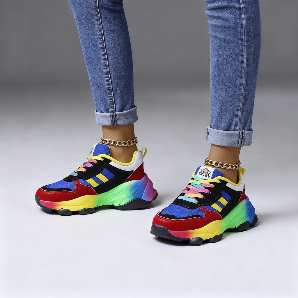 Ivy | Sophisticated Colour-Block Orthopedic Shoes Chunky Sneakers