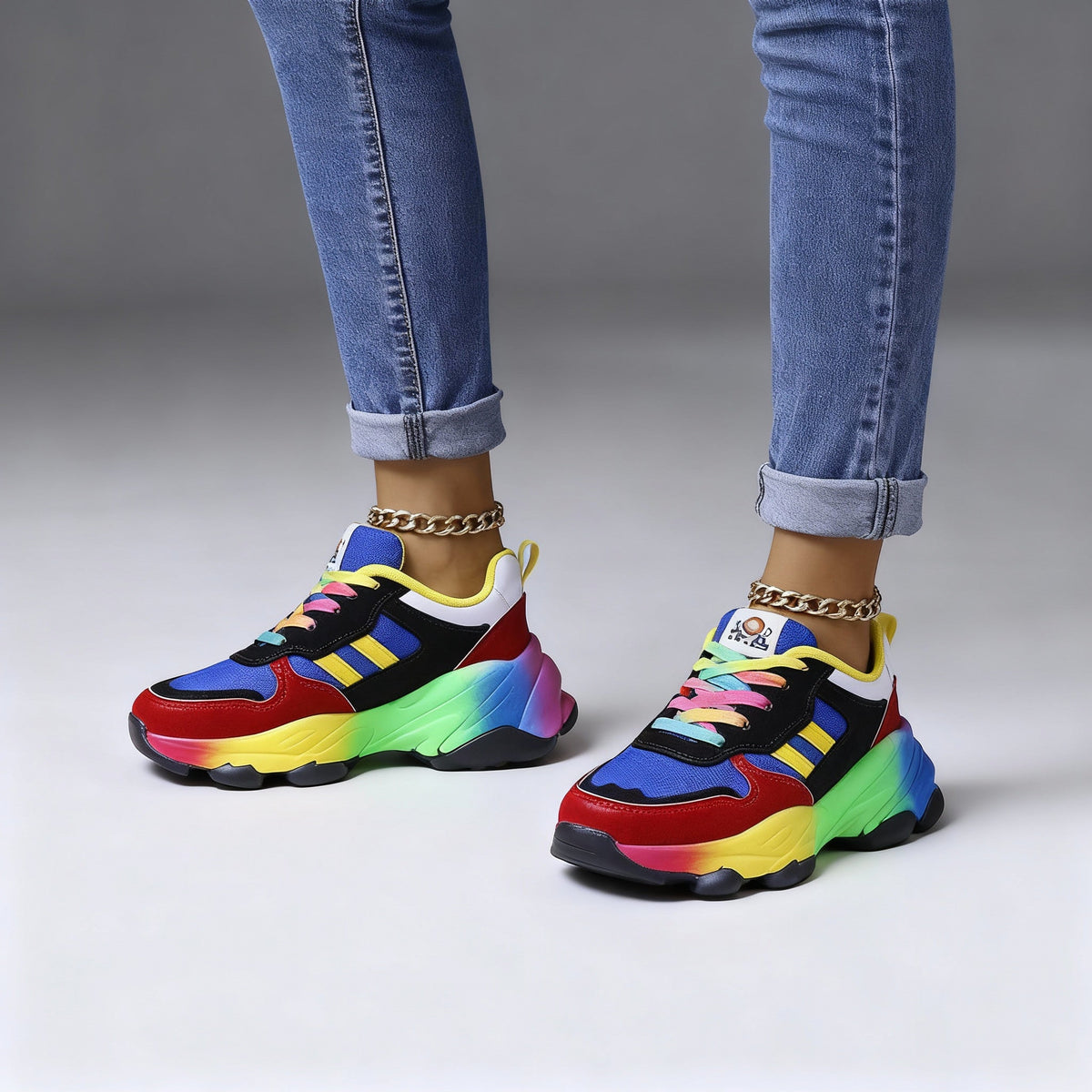 Ivy | Sophisticated Colour-Block Orthopedic Shoes Chunky Sneakers