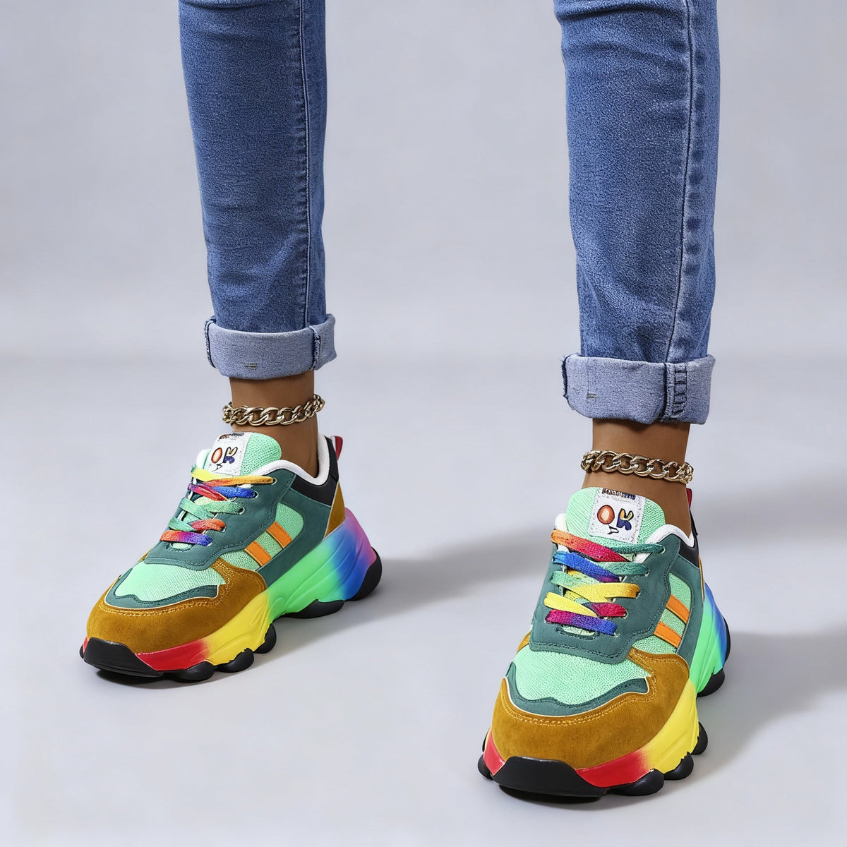 Ivy | Sophisticated Colour-Block Orthopedic Shoes Chunky Sneakers