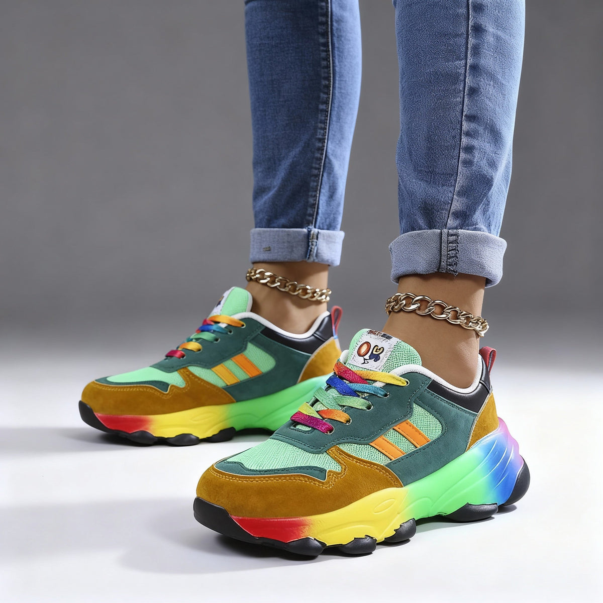 Ivy | Sophisticated Colour-Block Orthopedic Shoes Chunky Sneakers