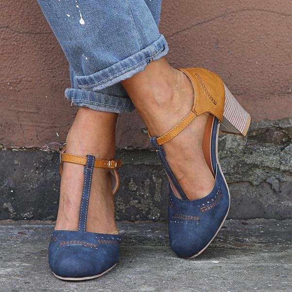 Ivy | Stylish T-Strap Block Heel Mary Jane Shoes