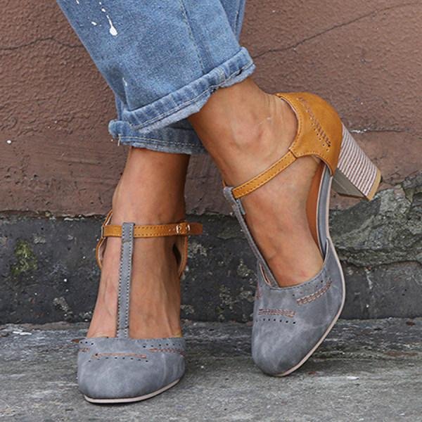 Ivy | Stylish T-Strap Block Heel Mary Jane Shoes