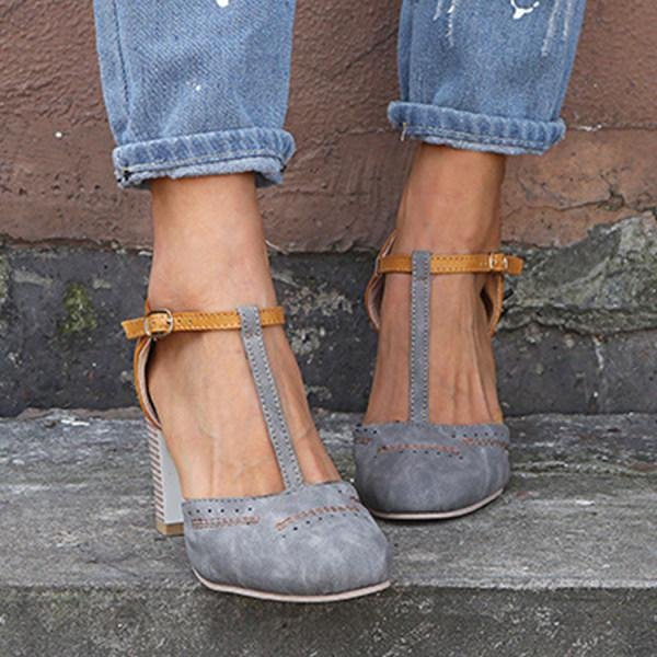 Ivy | Stylish T-Strap Block Heel Mary Jane Shoes