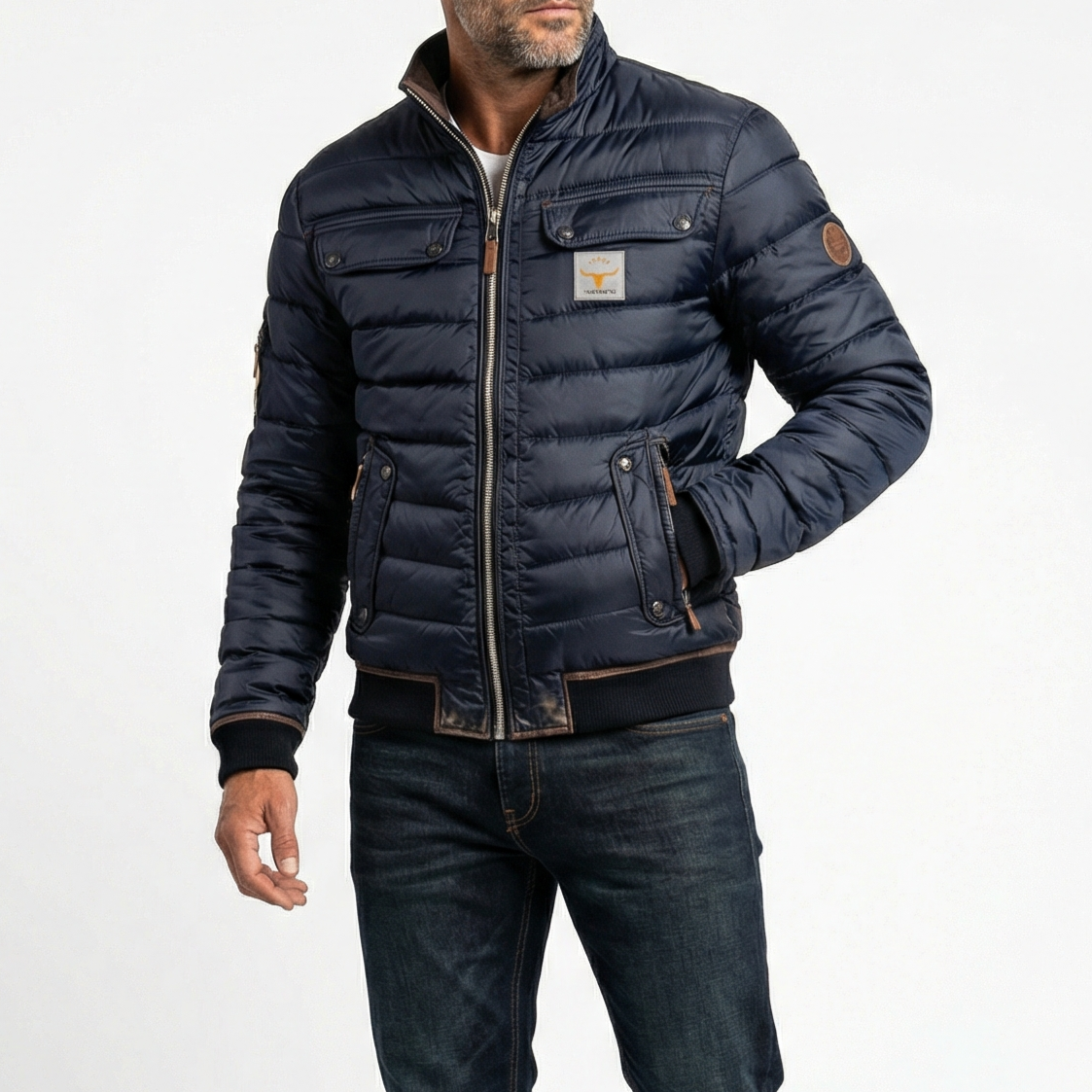 Jack | Stylish Quilted Mens Puffer Jacket with Stand Collar