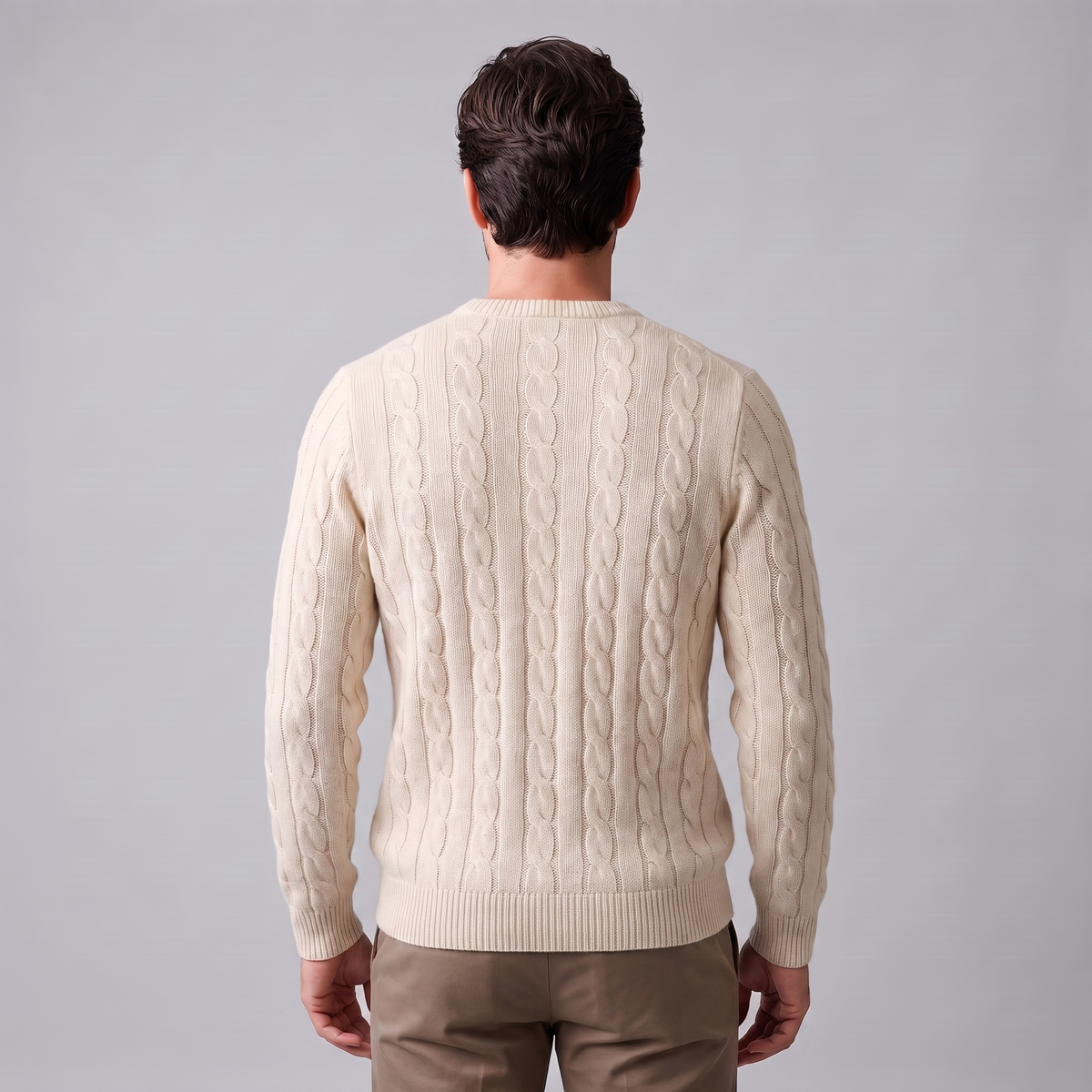 Jacob | Effortless Cable Knit Crew Neck Mens Jumpers