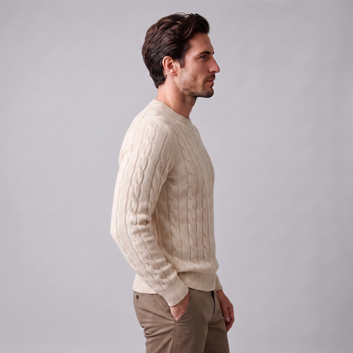 Jacob | Effortless Cable Knit Crew Neck Mens Jumpers