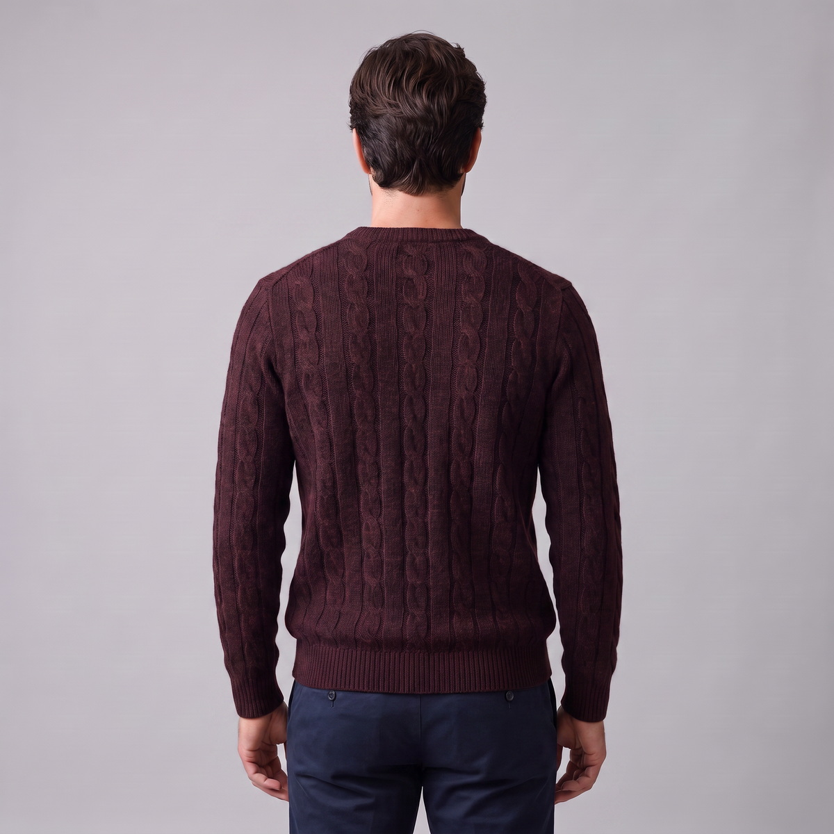 Jacob | Effortless Cable Knit Crew Neck Mens Jumpers