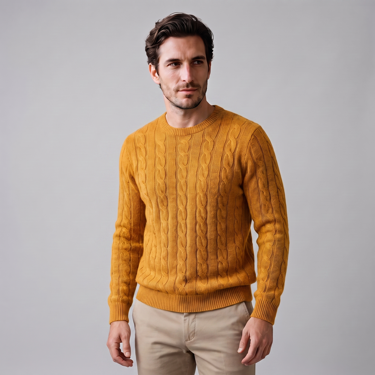 Jacob | Effortless Cable Knit Crew Neck Mens Jumpers