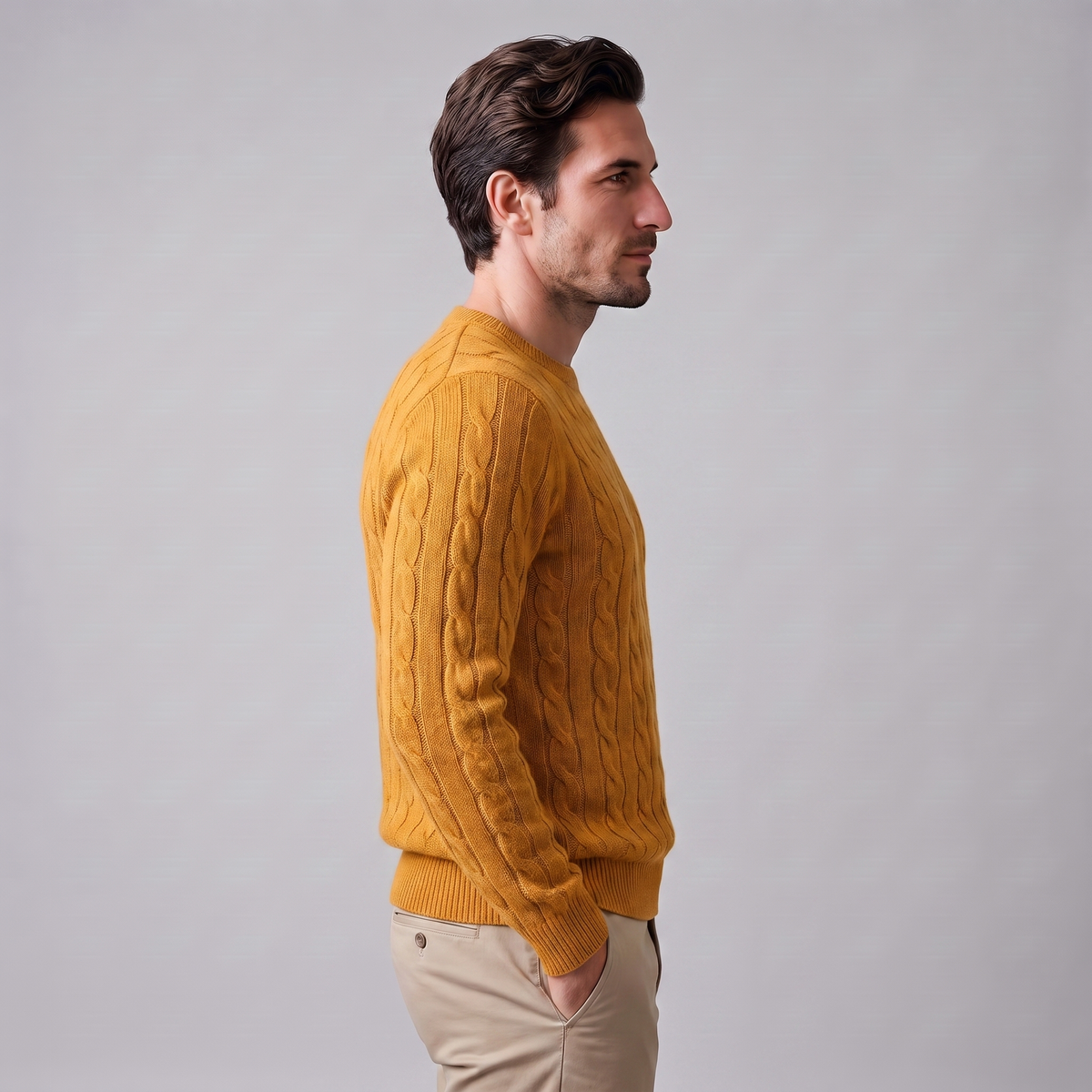 Jacob | Effortless Cable Knit Crew Neck Mens Jumpers