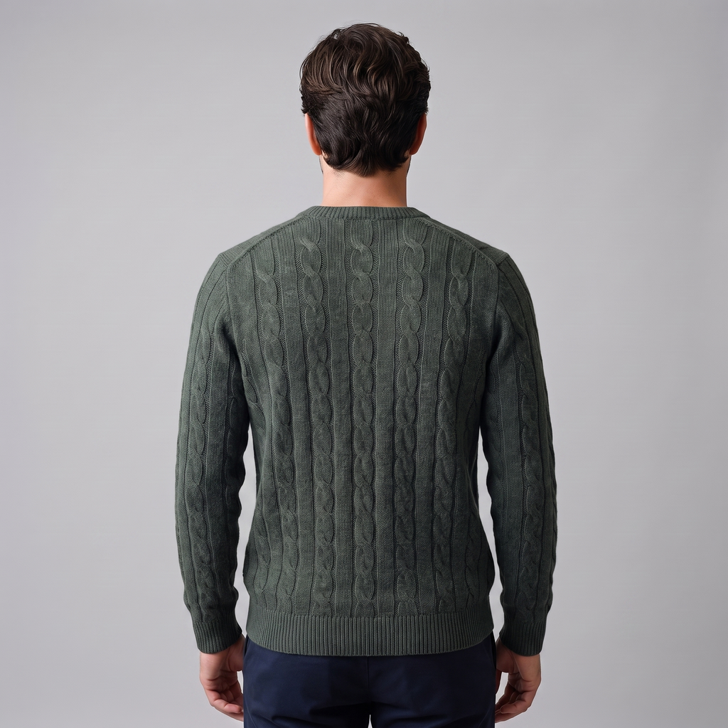 Jacob | Effortless Cable Knit Crew Neck Mens Jumpers