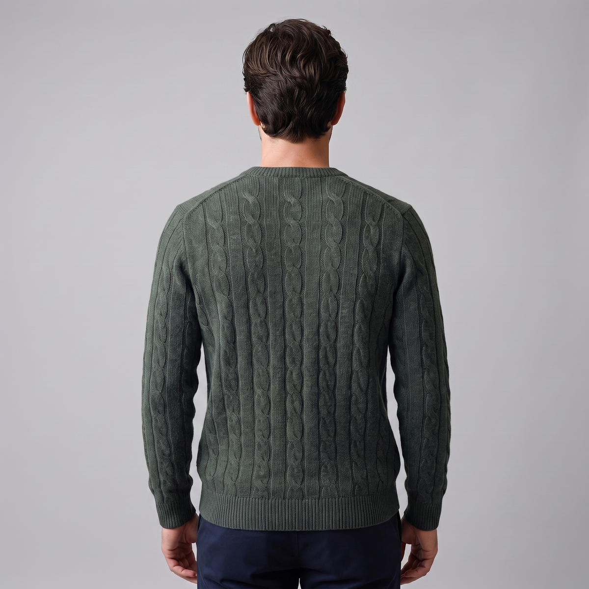 Jacob | Effortless Cable Knit Crew Neck Mens Jumpers