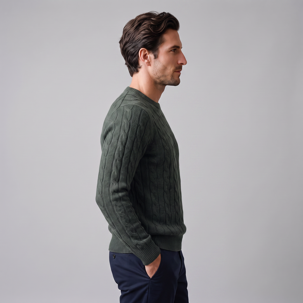 Jacob | Effortless Cable Knit Crew Neck Mens Jumpers