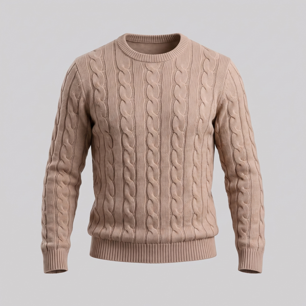 Jacob | Effortless Cable Knit Crew Neck Mens Jumpers