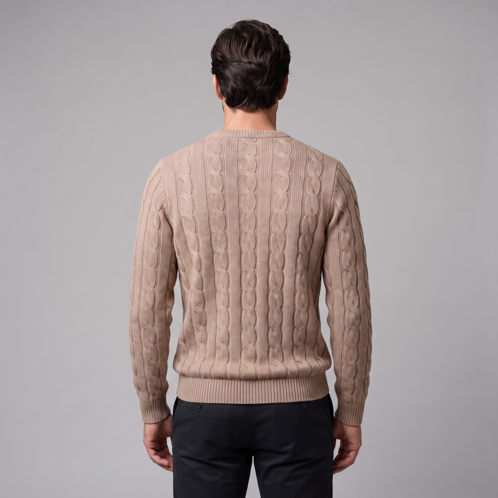 Jacob | Effortless Cable Knit Crew Neck Mens Jumpers