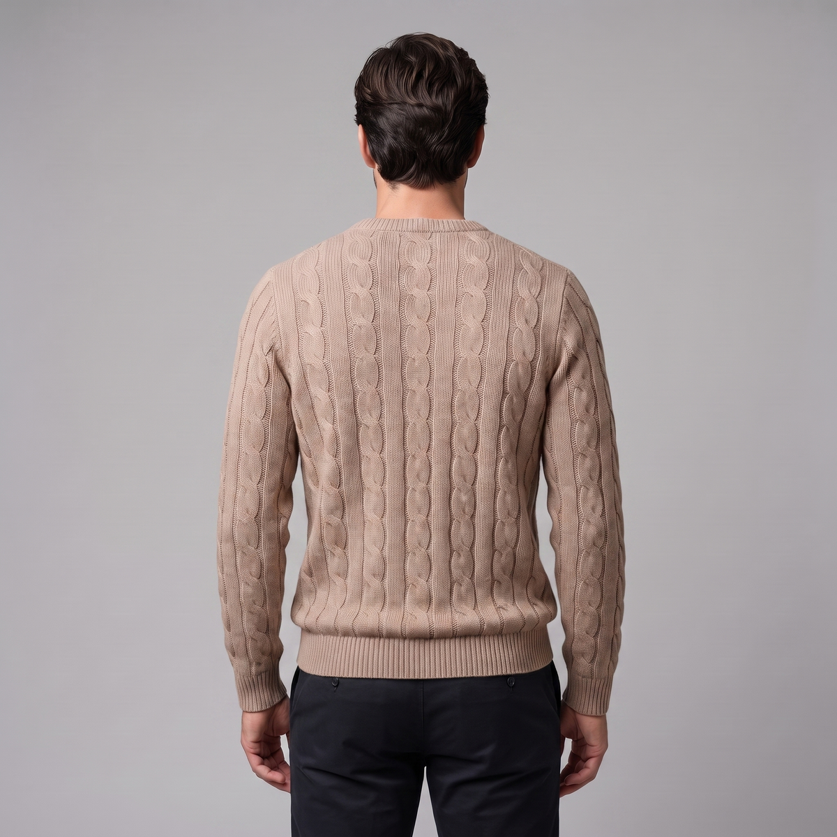 Jacob | Effortless Cable Knit Crew Neck Mens Jumpers