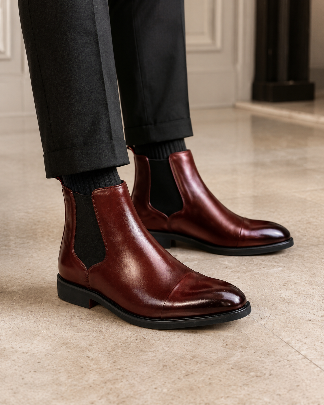 Jacob | Refined Cap Toe Chelsea Mens Boots
