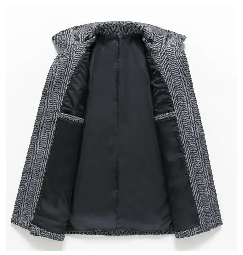 Jacob | Relaxed Herringbone Button Front Tweed Jacket