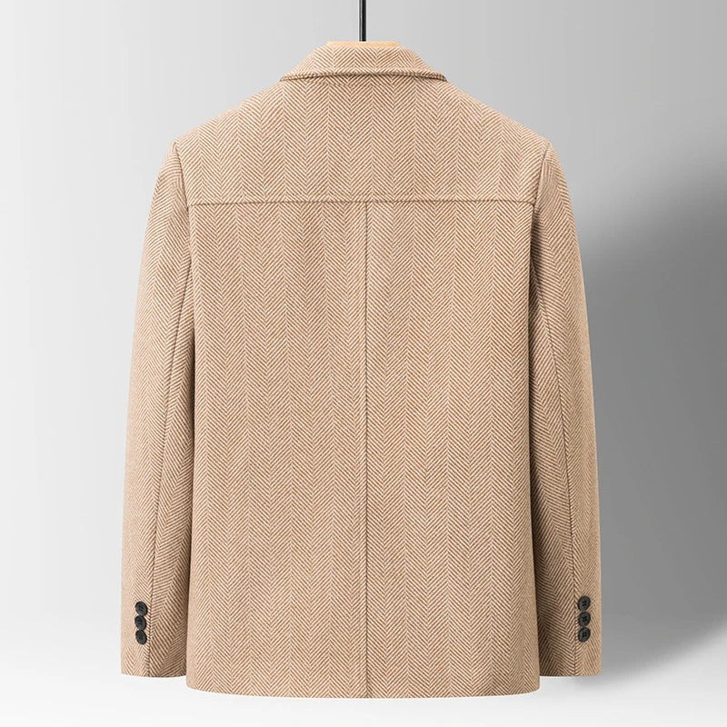 Jacob | Relaxed Herringbone Button Front Tweed Jacket