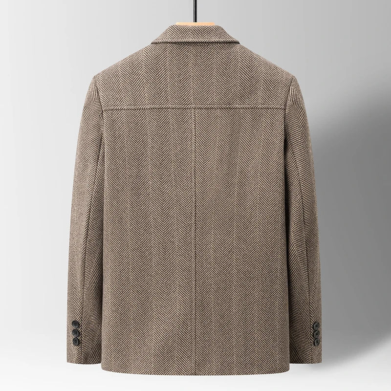Jacob | Relaxed Herringbone Button Front Tweed Jacket