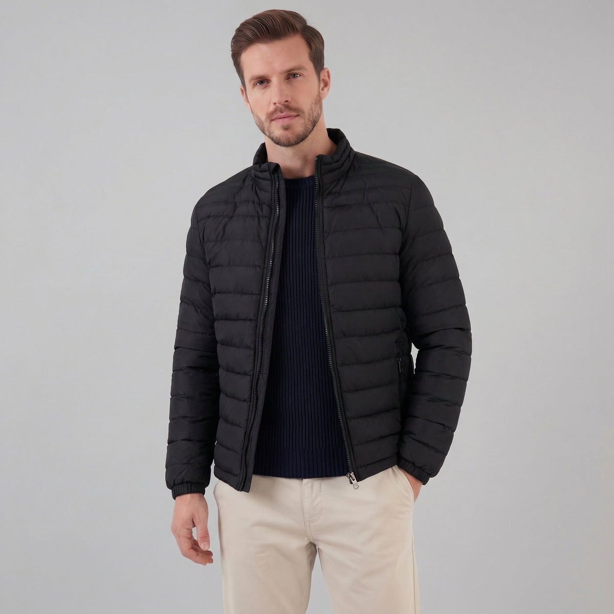 James | Cosy Lightweight Puffer Jacket with Stand Collar