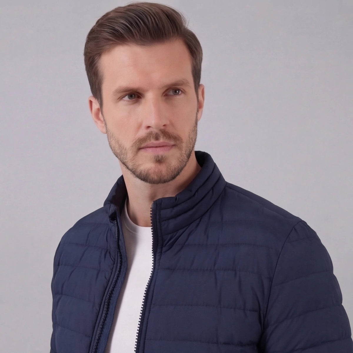 James | Cosy Lightweight Puffer Jacket with Stand Collar