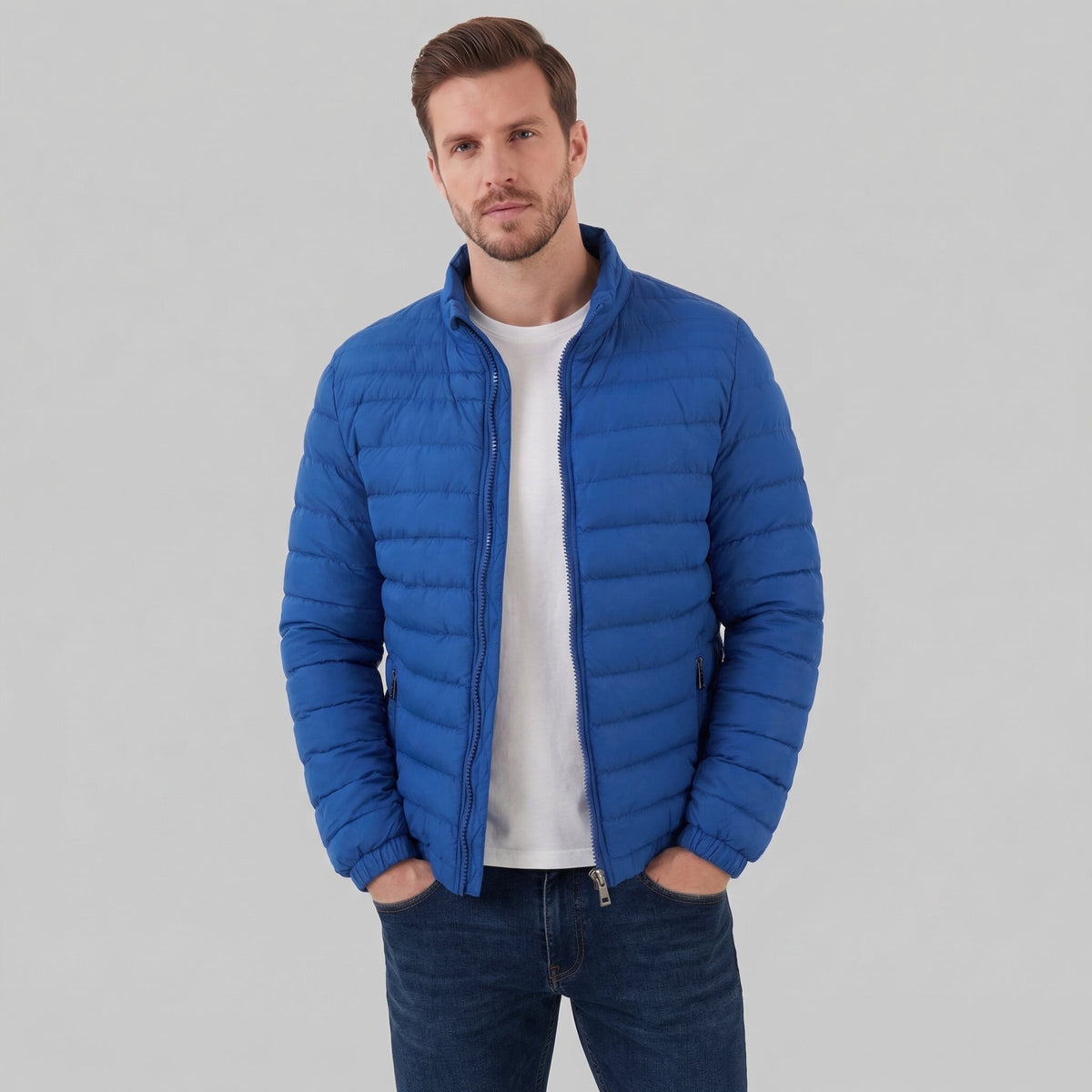 James | Cosy Lightweight Puffer Jacket with Stand Collar